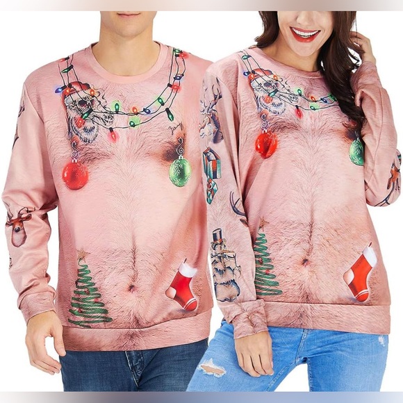 Unisex Festive 3D Print Novelty Christmas Sweater Ugly Christmas Sweatshirt XXL - Picture 3 of 12